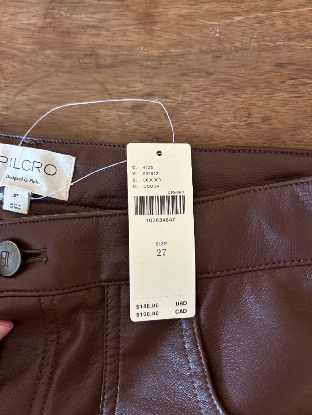 Never Worn Pilcro Brown Leather Wide Leg Pants - Picture 3 of 4